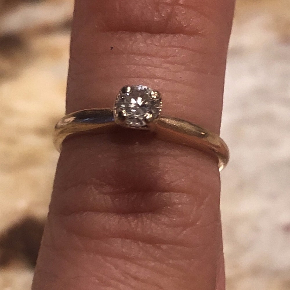 Dainty 14k solitaire Diamond Ring